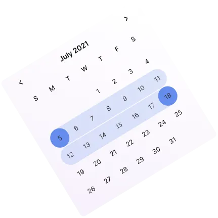 The Wazeer calendar view